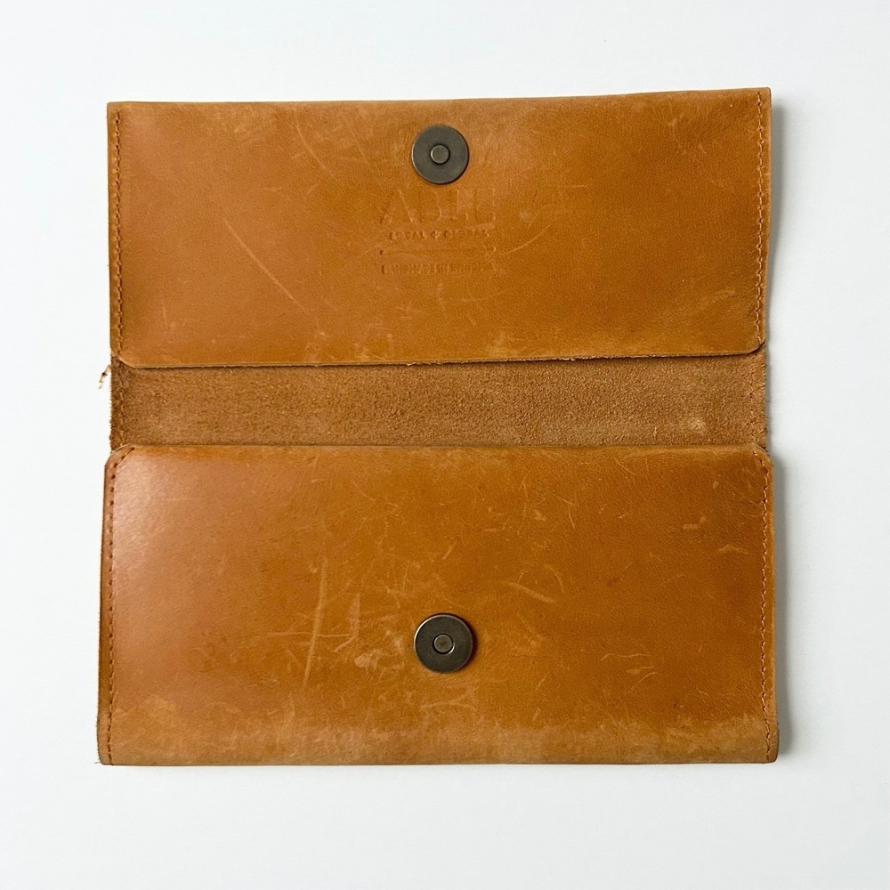 Able Debre Wallet Cognac Brown Leather Magnetic Snap Handcrafted in Ethiopia - Picture 3 of 6